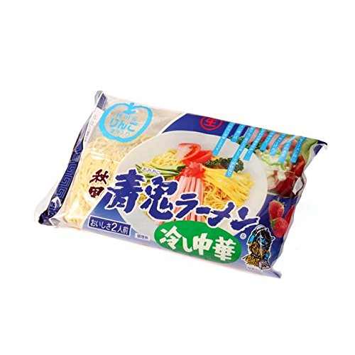 Amazon.co.jp: 八郎めん 生・秋田 青鬼ラーメン 冷し中華 2食 袋入